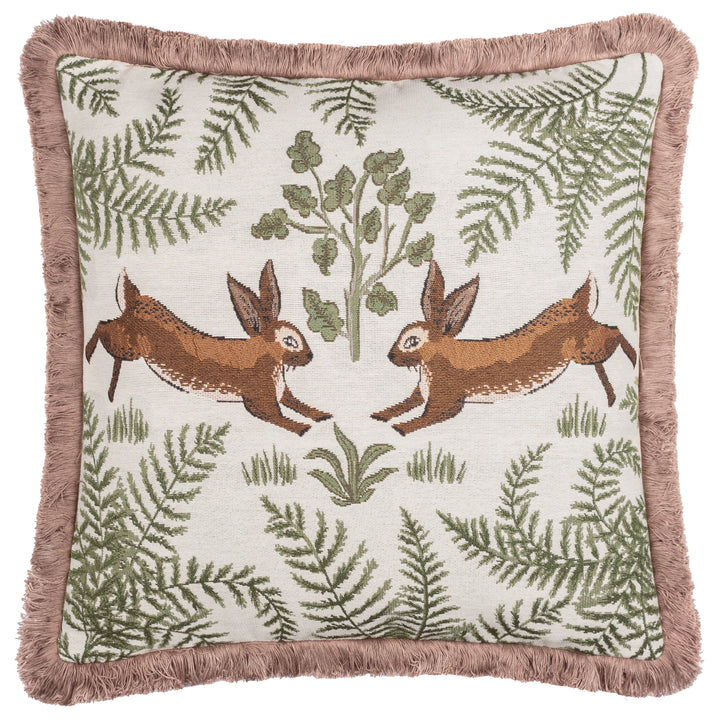 Fable Rabbits 45x45 Cushion Case Willow Green - image 2