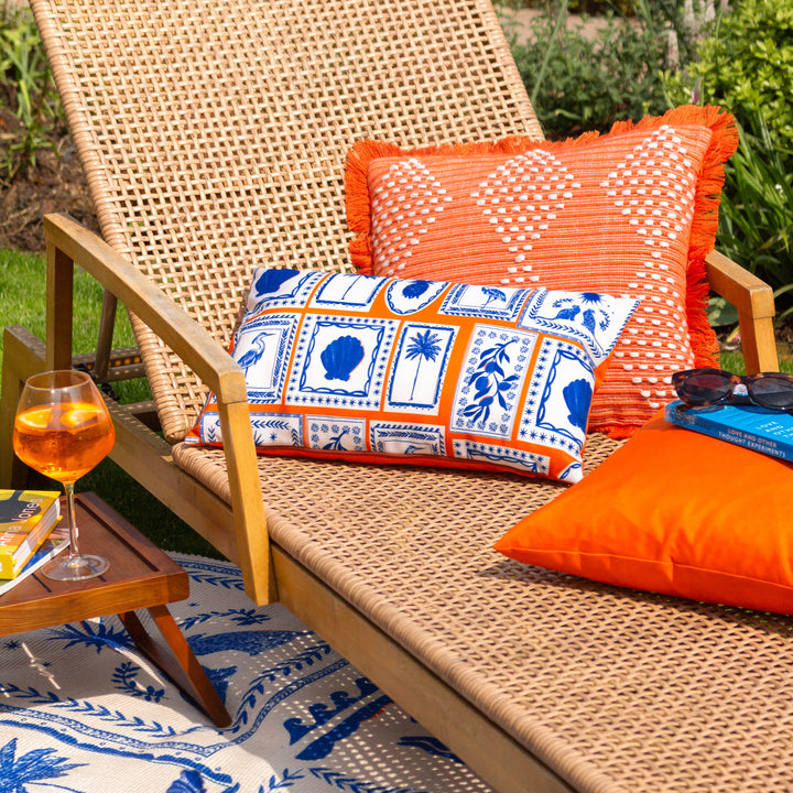 Frieze 30x50 Outdoor Cushion Case Coral/Blue - image 6