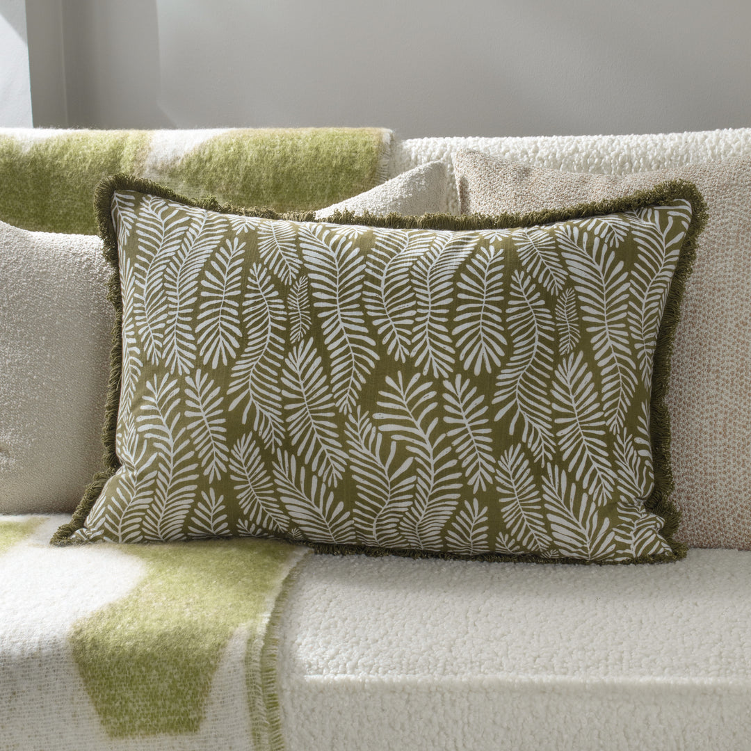 FROND 40X60 CUSHION CASE OLIVE