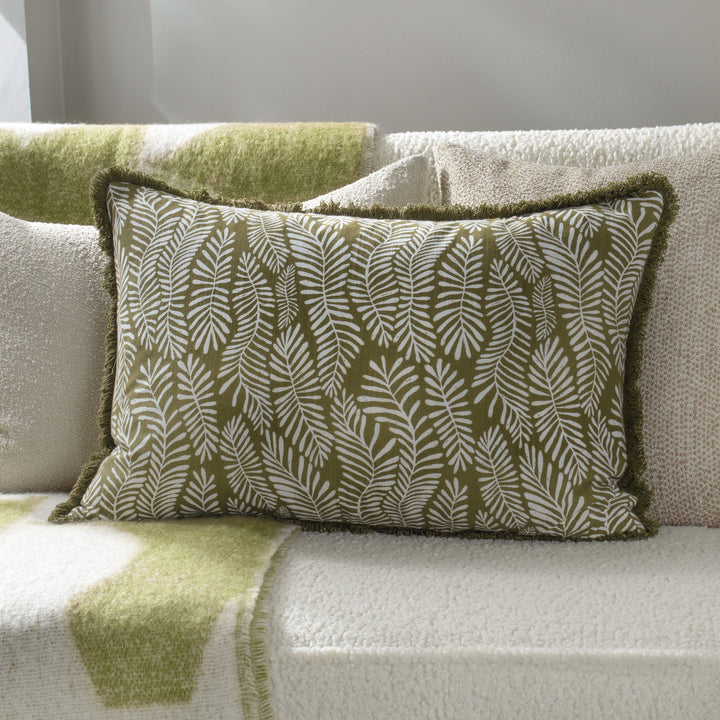 FROND 40X60 CUSHION CASE OLIVE