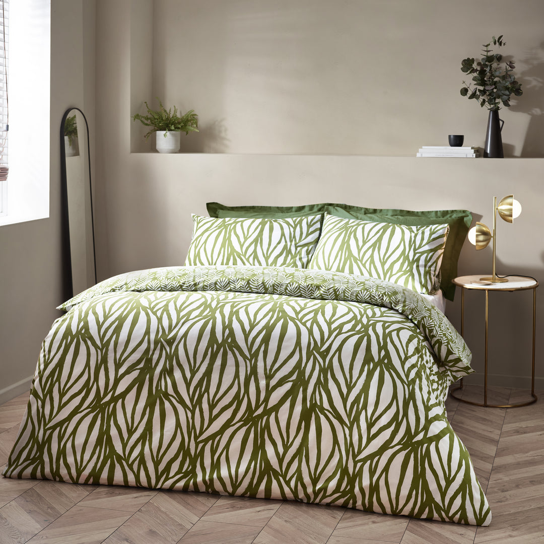 Frond King Size Duvet Set Olive