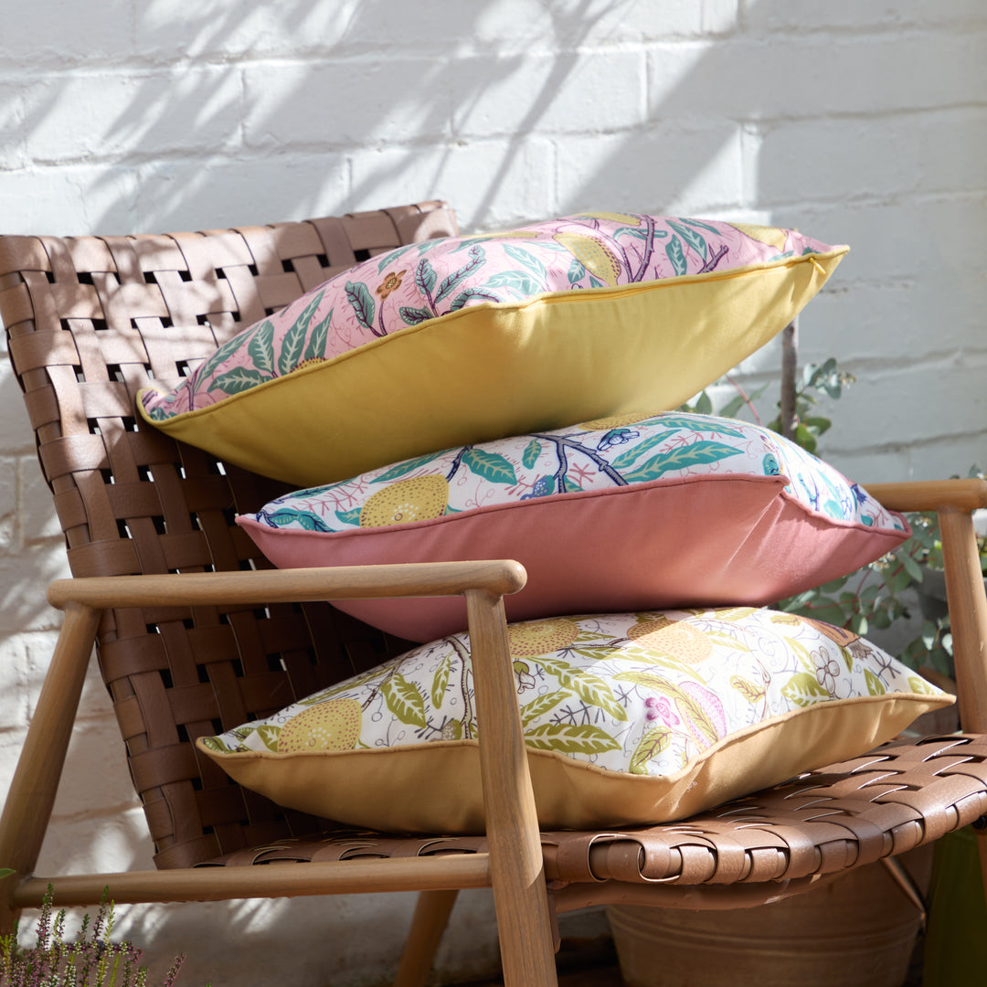 Fruits 45x45 Outdoor Cushion Case Blush Pink/Lemon - image 6