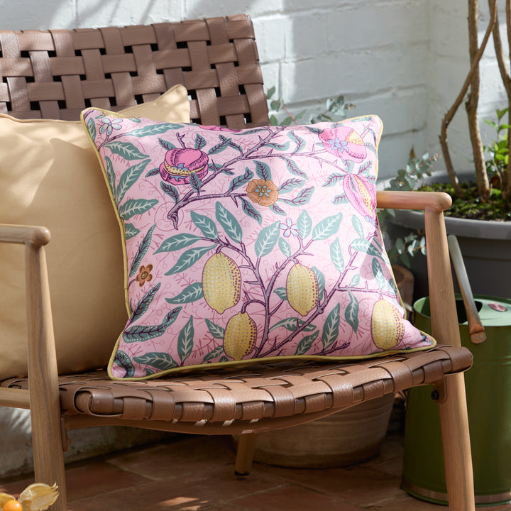 Fruits 45x45 Outdoor Cushion Case Blush Pink/Lemon