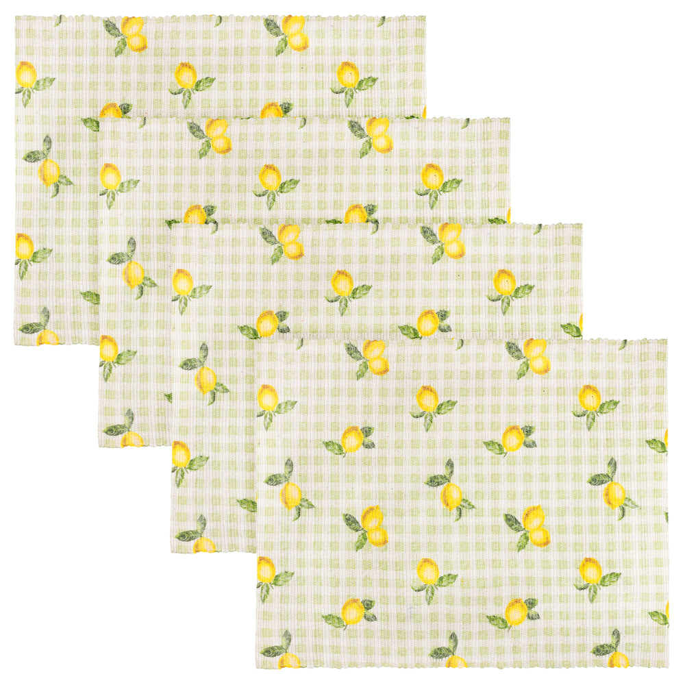 Fruits Lemons Set Of 4 Placemats Sage - image 2