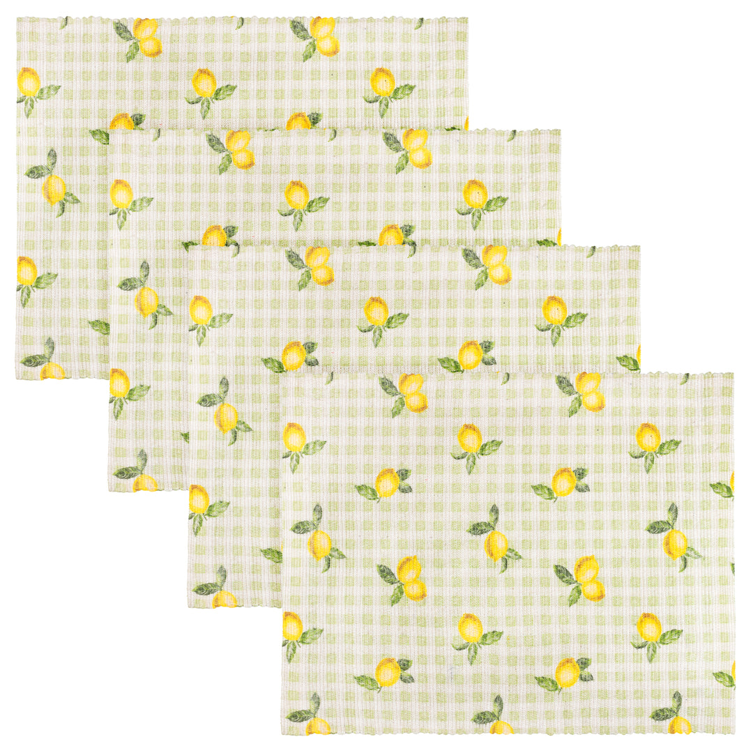 Fruits Lemons Set Of 4 Placemats Sage - image 2