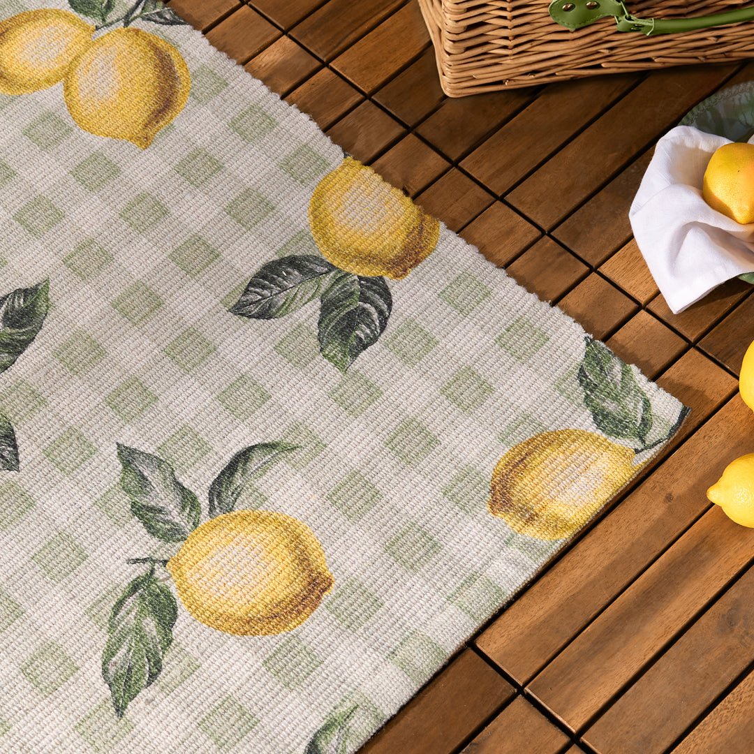 Fruits Lemons 120x170 Outdoor Rug Sage - image 3