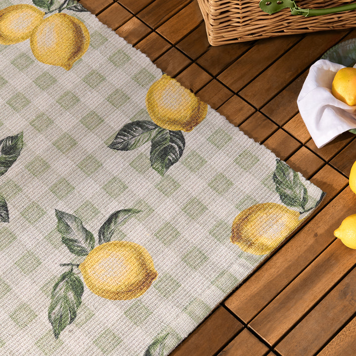 Fruits Lemons 120x170 Outdoor Rug Sage - image 3