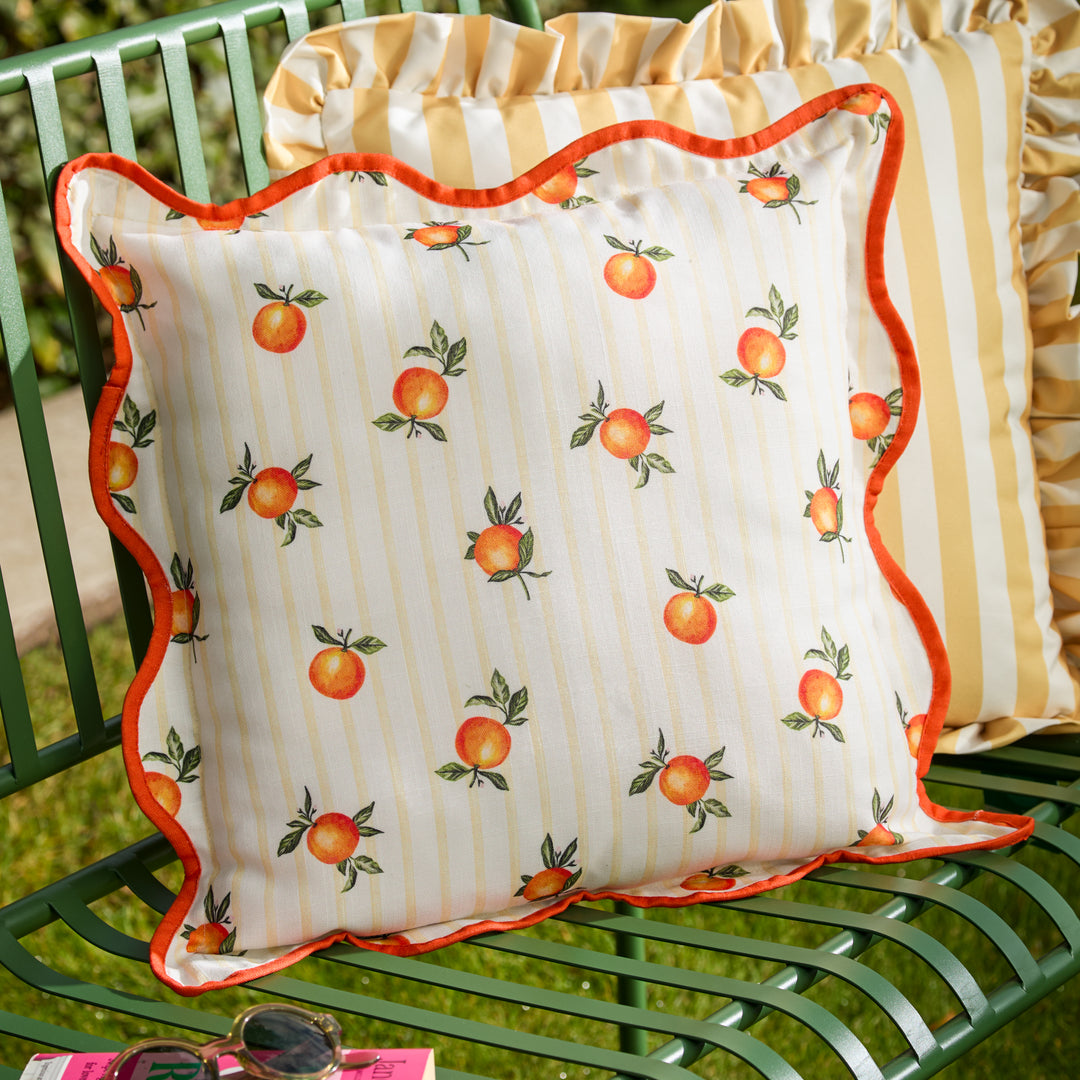 Fruits Oranges 45x45 Outdoor Cushion Case Yellow