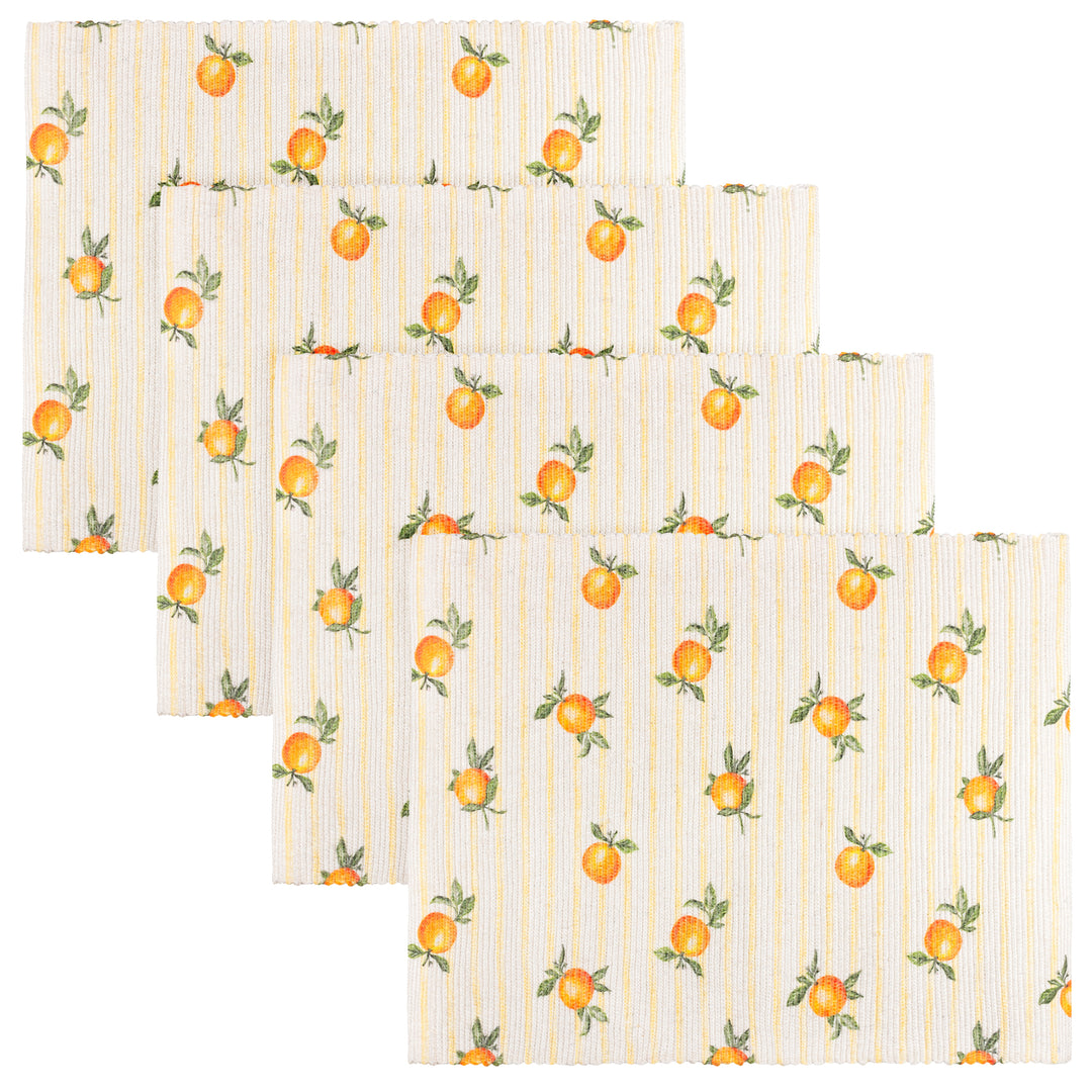 Fruits Oranges Set Of 4 Placemats Yellow - image 2