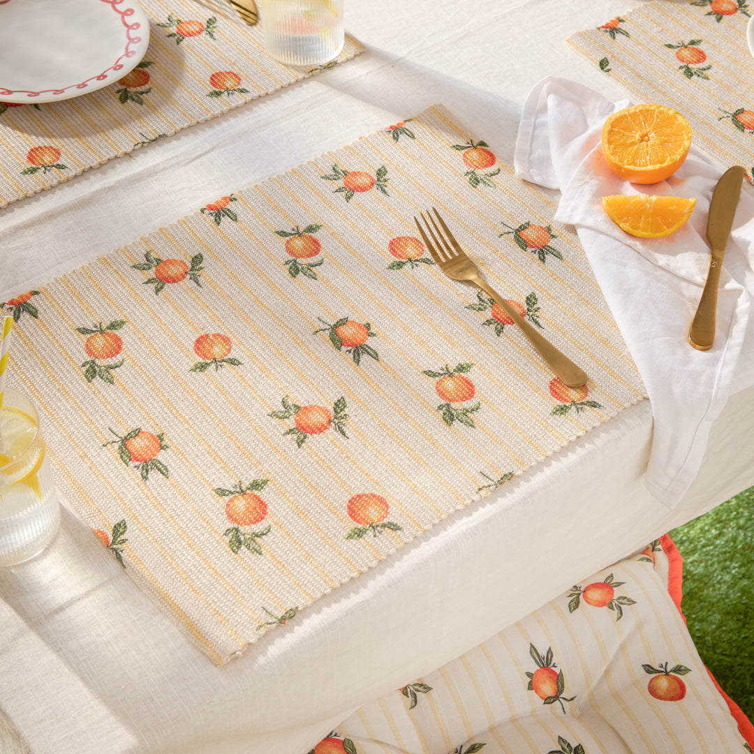 Fruits Oranges Set Of 4 Placemats Yellow