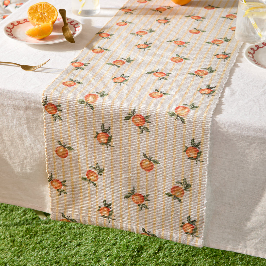 Fruits Oranges 220x35 Table Runner Yellow