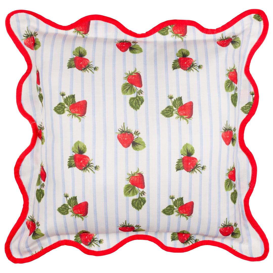 Fruits Strawberries 45x45 Outdoor Cushion Case Blue - image 2