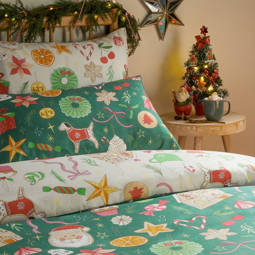 Festive Treats Double Duvet Sets Emerald - image 2