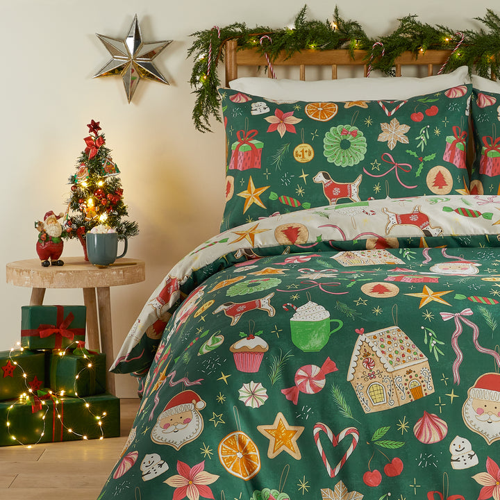 Festive Treats Double Duvet Sets Emerald - image 3