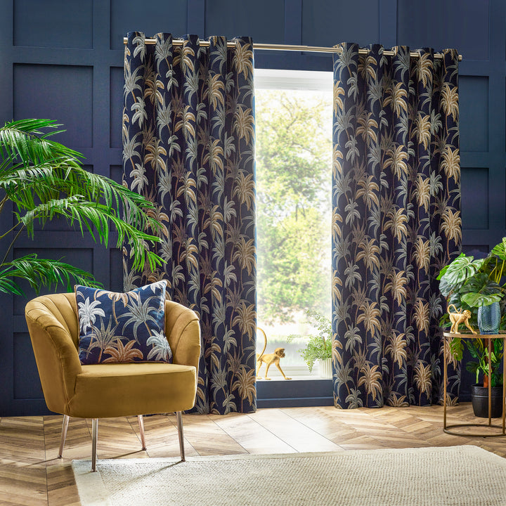 GALAPAGOS 228X228 EYELET CURTAINS NAVY