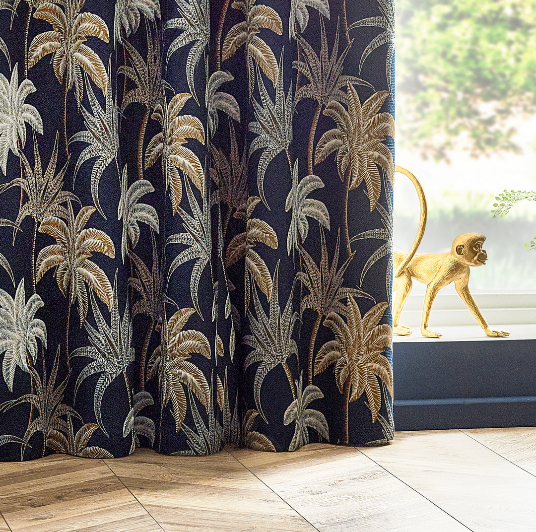 GALAPAGOS 228X182 EYELET CURTAINS NAVY