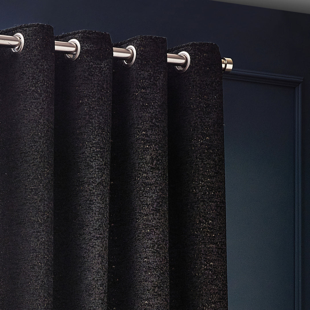GALAXY 229X137 EYELET CURTAIN BLACK