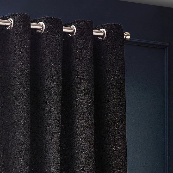 GALAXY 229X137 EYELET CURTAIN BLACK