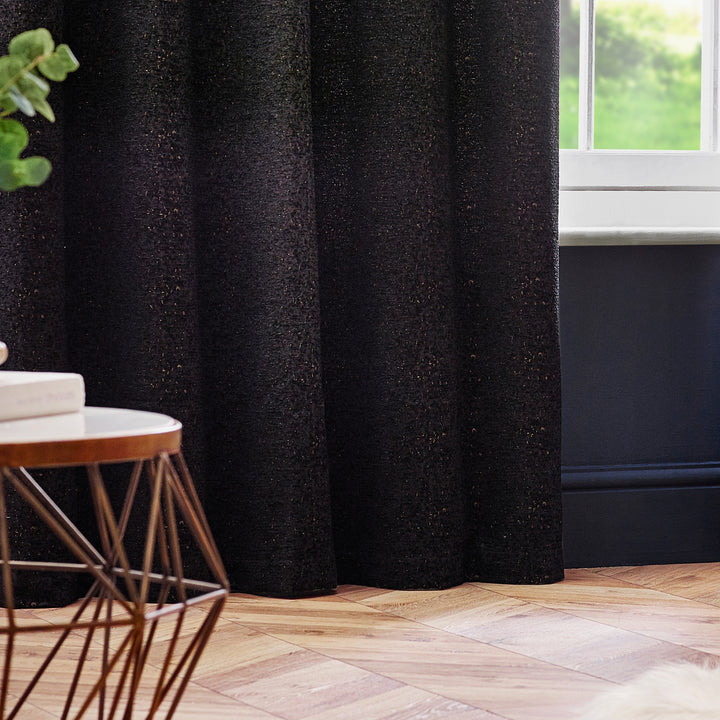 GALAXY 229X137 EYELET CURTAIN BLACK