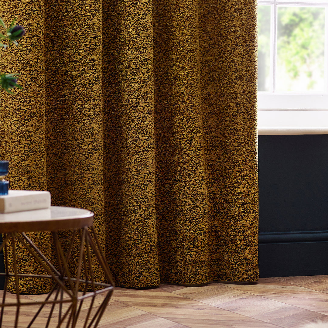 GALAXY 229X137 EYELET CURTAIN GOLD