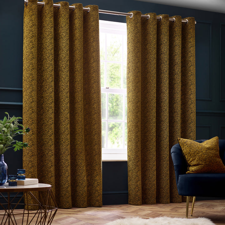 GALAXY 229X137 EYELET CURTAIN GOLD