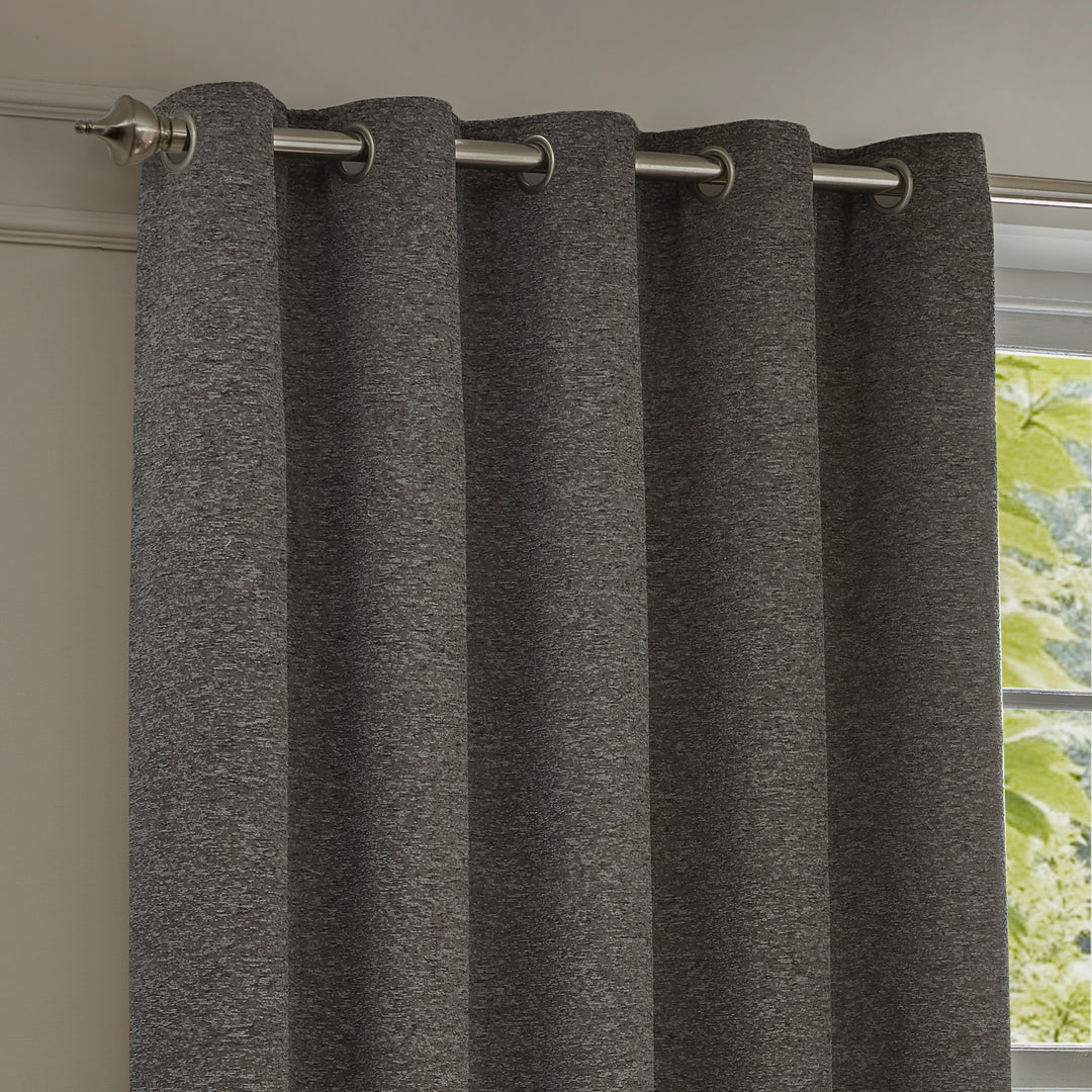 Galaxy 229x229 Eyelet Curtains Charcoal - image 3