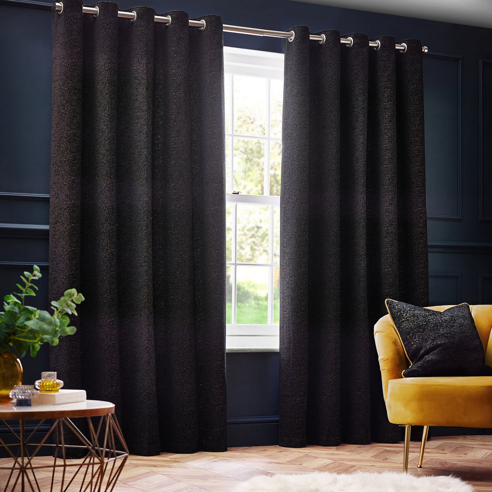 Galaxy 168x183 Eyelet Curtain Black - image 2