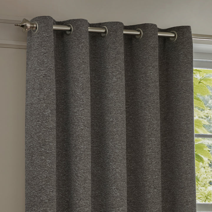 Galaxy 168x183 Eyelet Curtains Charcoal - image 3