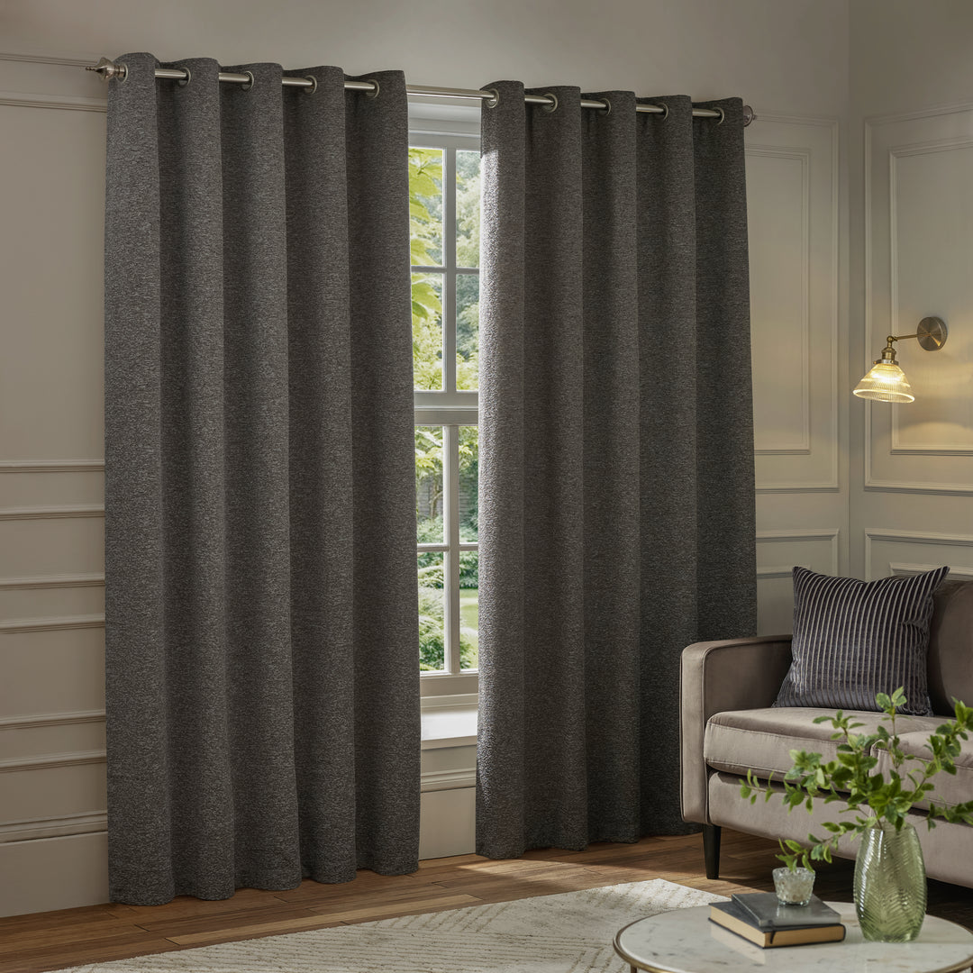 Galaxy 229x183 Eyelet Curtains Charcoal - image 2