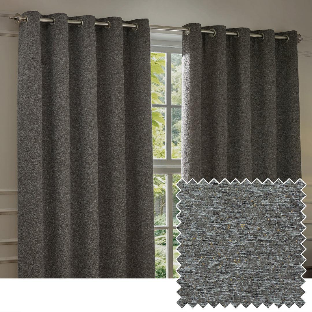 Galaxy 229x183 Eyelet Curtains Charcoal