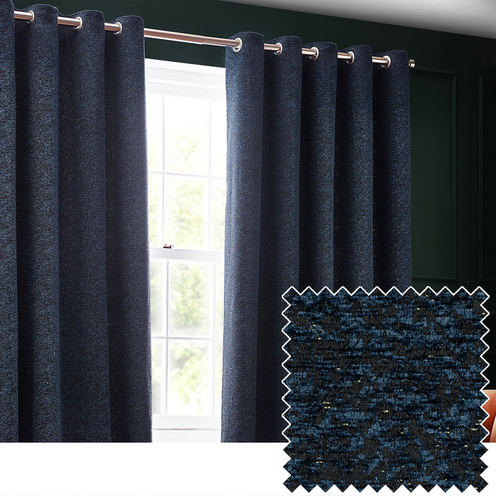 Galaxy 229x183 Eyelet Curtain Navy
