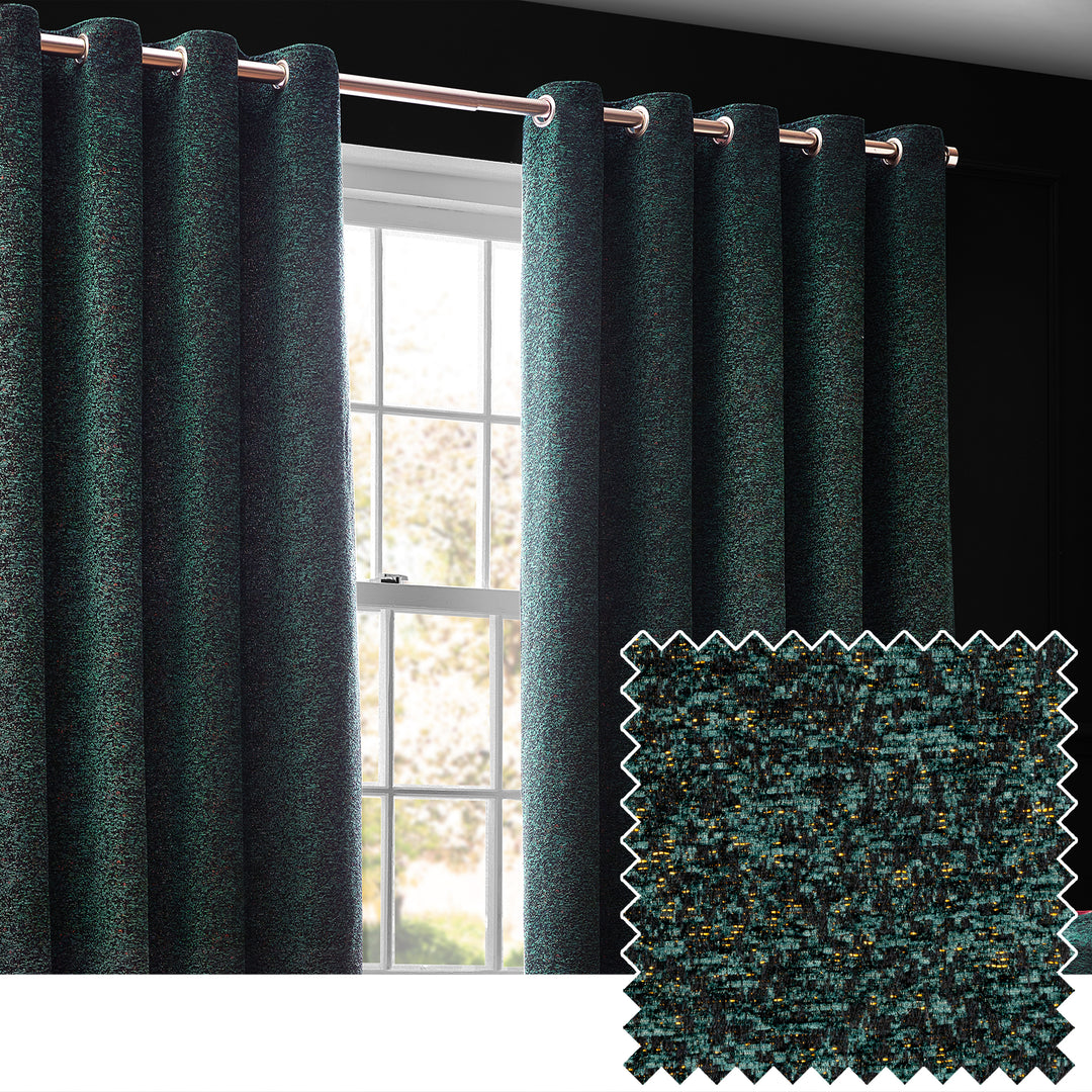 Galaxy 117x137 Eyelet Curtain Emerald