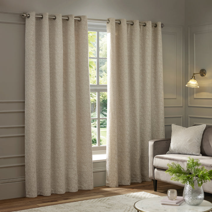 Galaxy 117x137 Eyelet Curtains Ivory - image 2