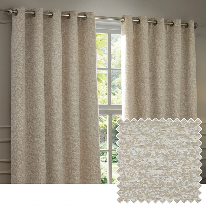 Galaxy 117x137 Eyelet Curtains Ivory