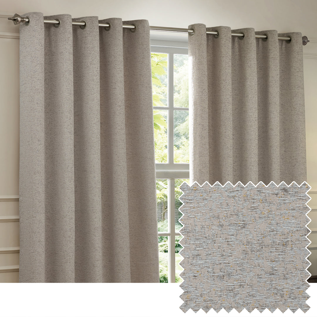 Galaxy 117x137 Eyelet Curtains Silver