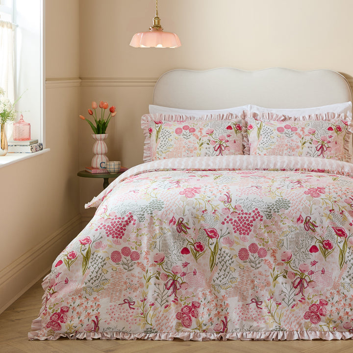 Gardenia Single Duvet Set Pink Pebble