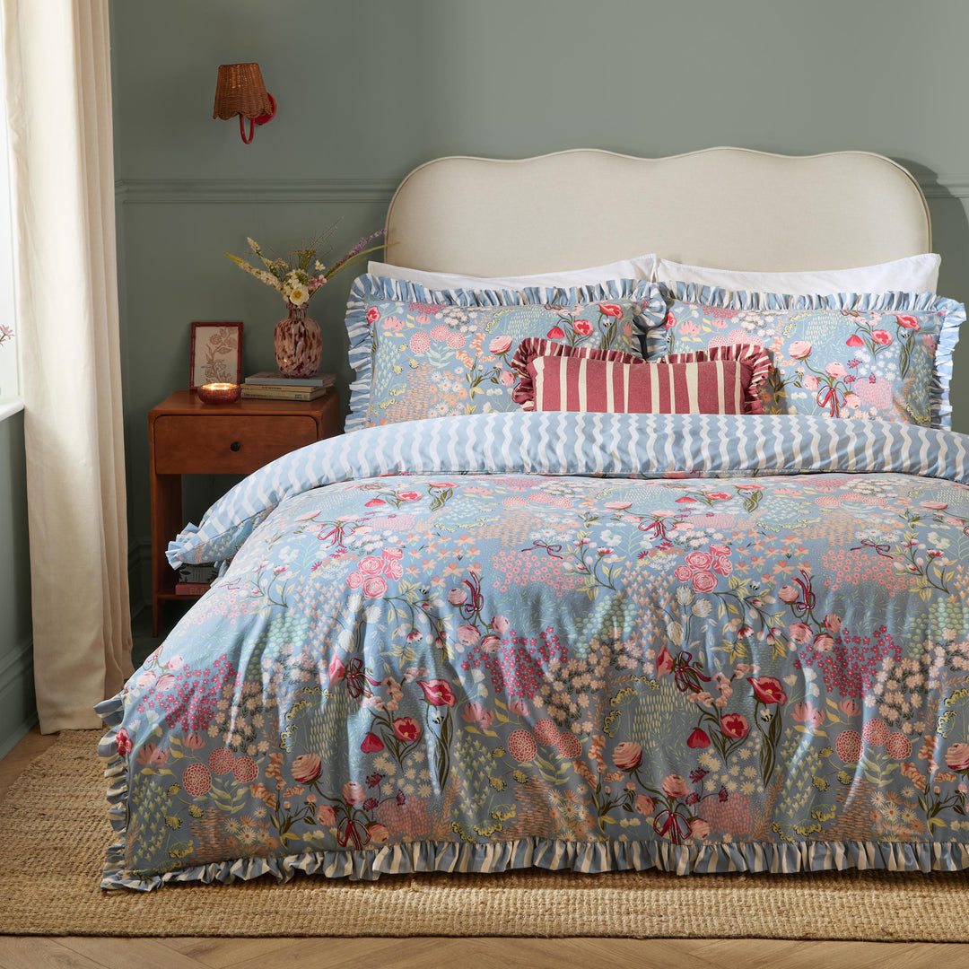 Gardenia Super King Duvet Set Seaspray