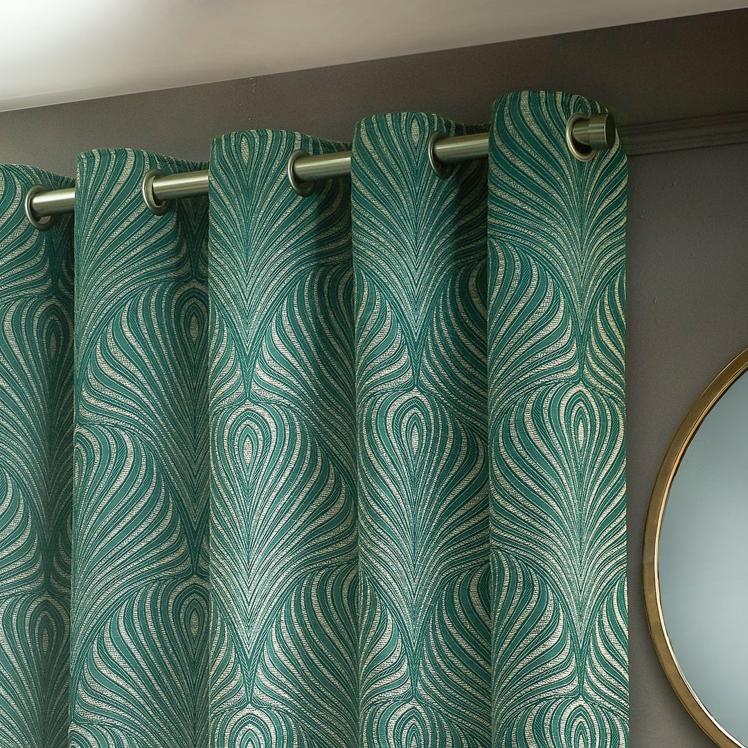 GATSBY 228X137 EYELET CURTAINS EMERALD