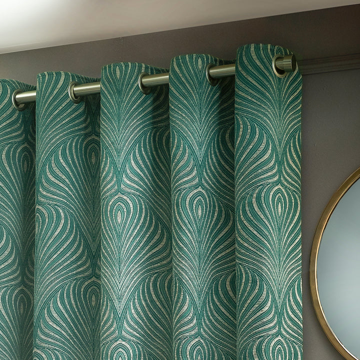 GATSBY 228X137 EYELET CURTAINS EMERALD