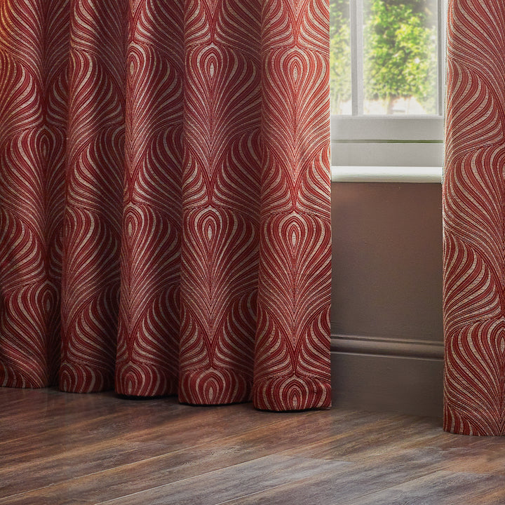 GATSBY 228X137 EYELET CURTAINS TERRACOTTA