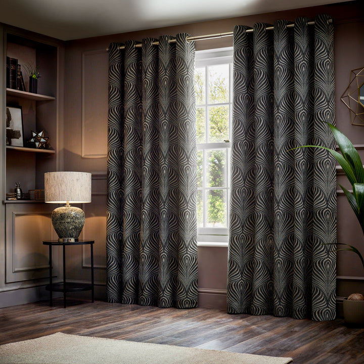 Gatsby 167x228 Eyelet Curtains Black - image 6