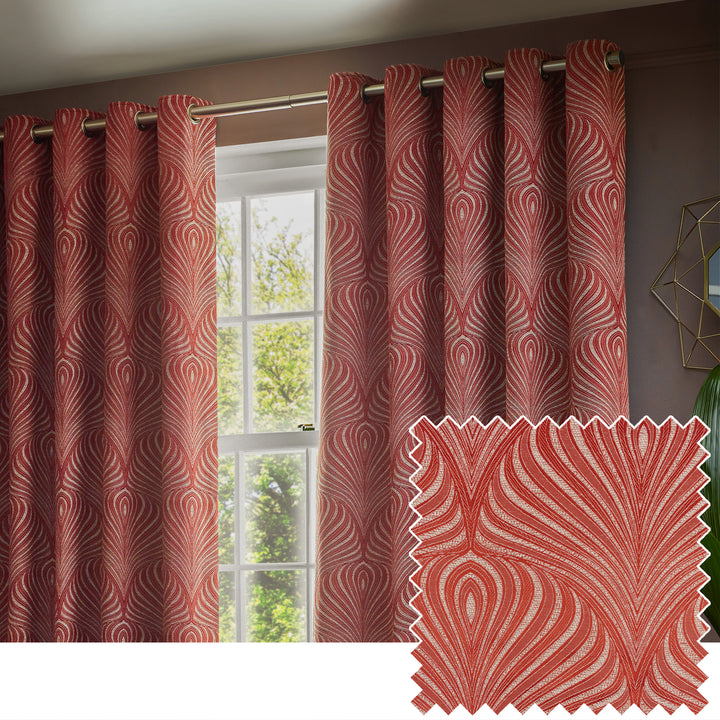 Gatsby 167x182 Eyelet Curtains Terracotta