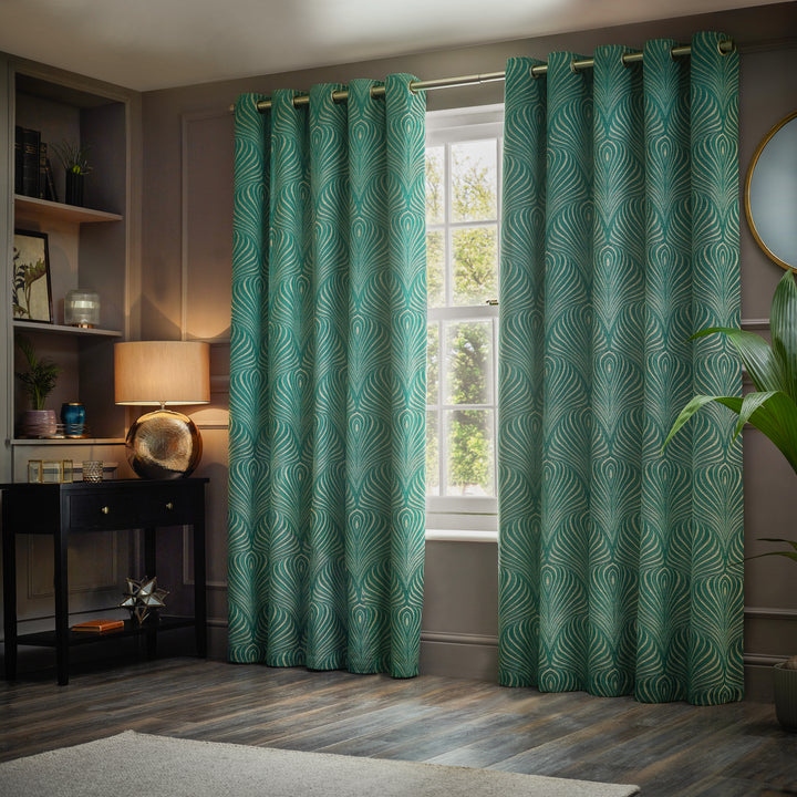 Gatsby 117x137 Eyelet Curtains Emerald - image 6