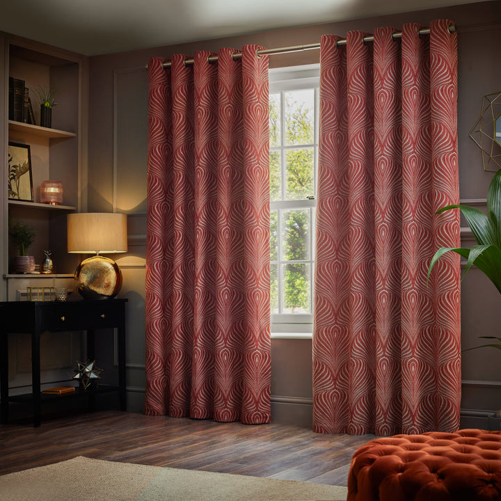 Gatsby 117x137 Eyelet Curtains Terracotta - image 6