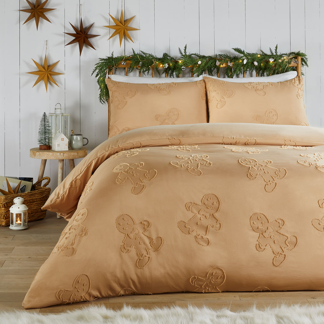 Gingerbread Tufted Double Duvet Sets Ginger