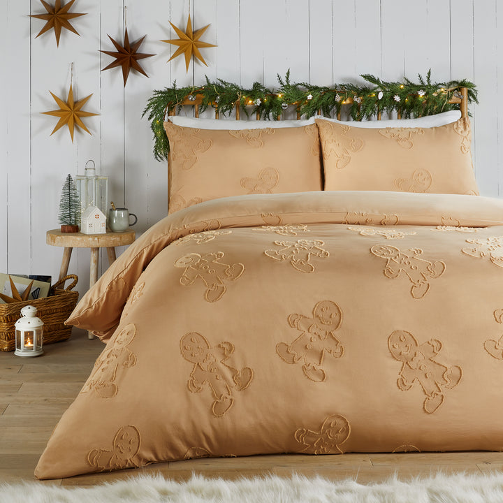 Gingerbread Tufted Double Duvet Sets Ginger