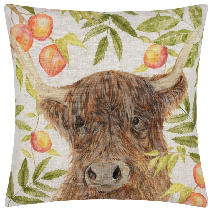 GROVE HIGHLAND COW 43X43 CUSHION CASE NATURAL