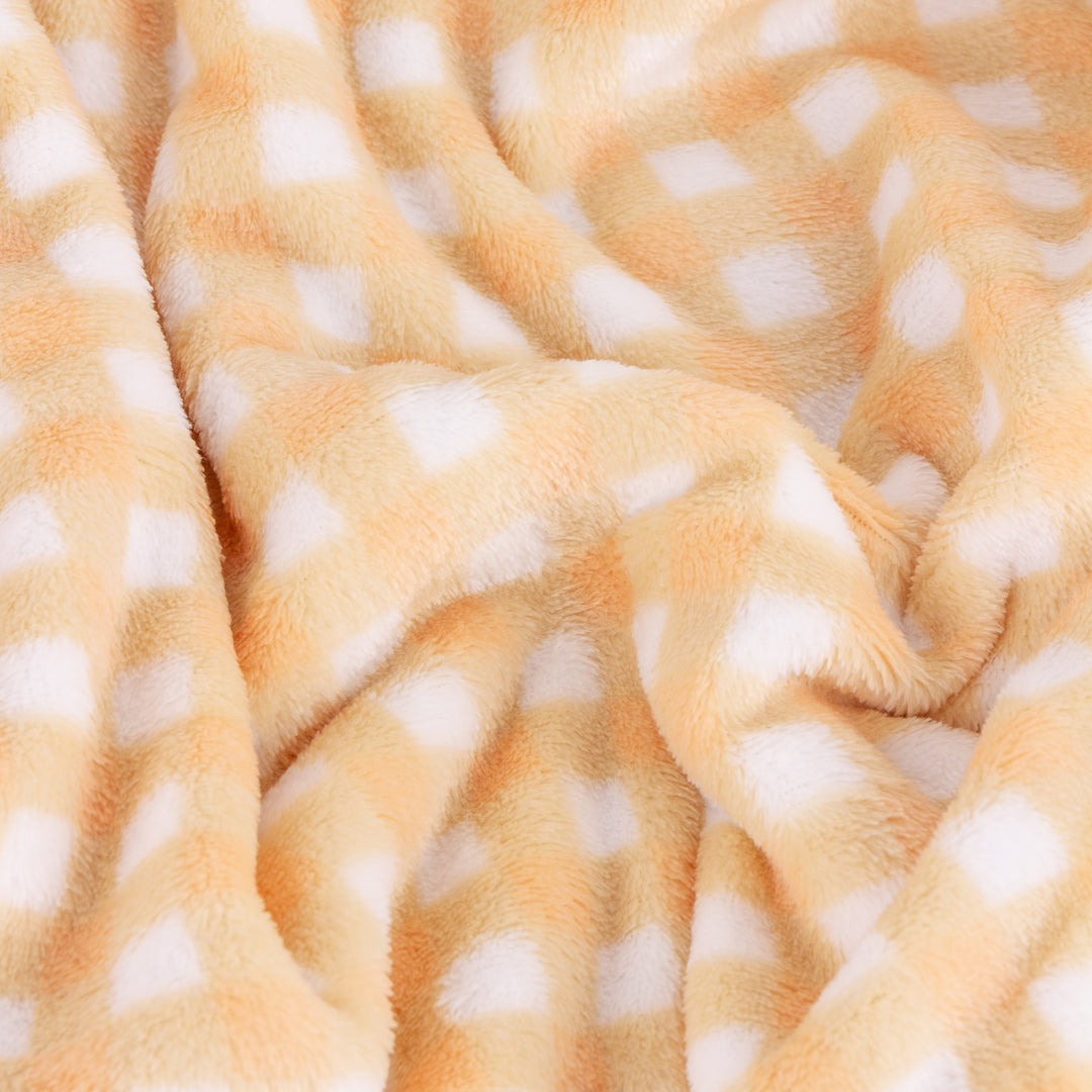 Gingham 130x150 Fleece Throw Yellow - image 4