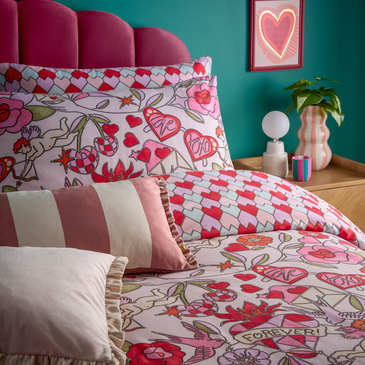 Glass Heart King Size Duvet Set Pink - image 3