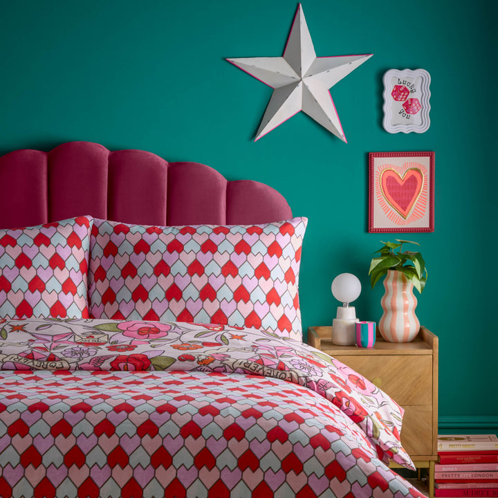 Glass Heart King Size Duvet Set Pink - image 4